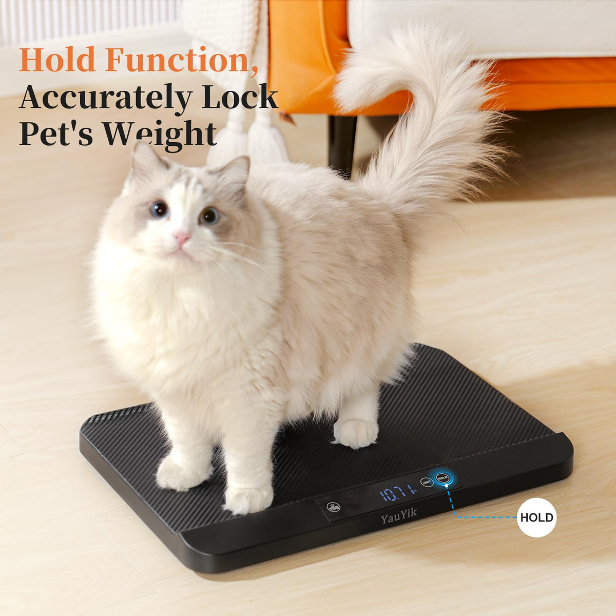 Digital Pet Scale with Non-Slip Mat, Up to 88lb, Black Z6235