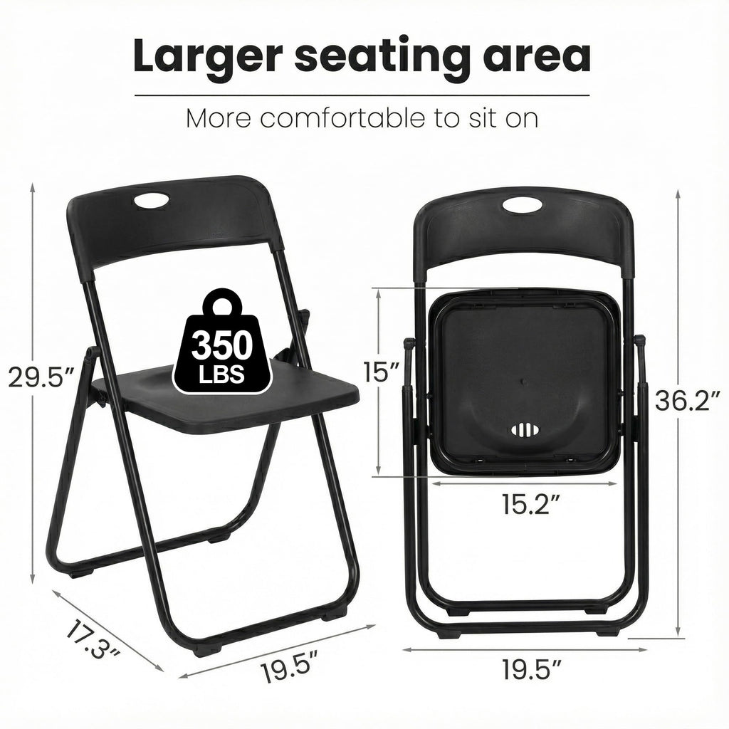 Black Plastic Folding Chairs 10 Pack L6587