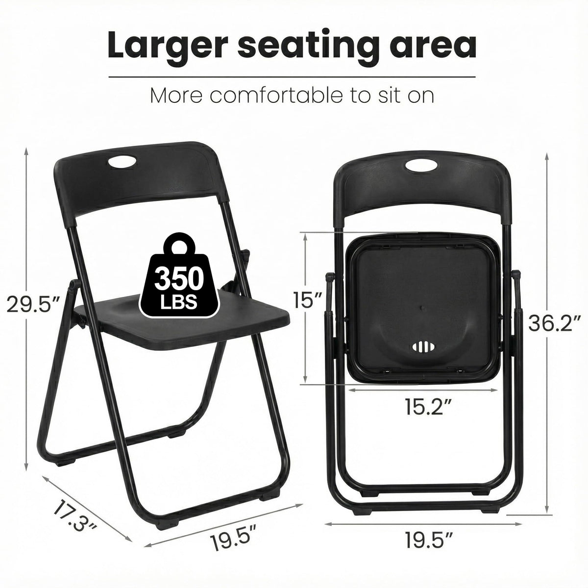 Black Plastic Folding Chairs 10 Pack L6587