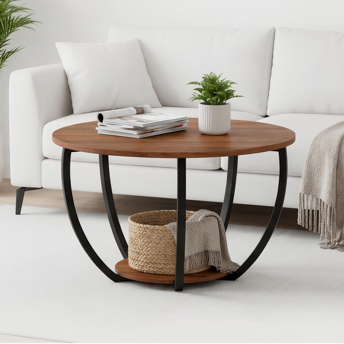 Round Coffee Table with Storage I6818