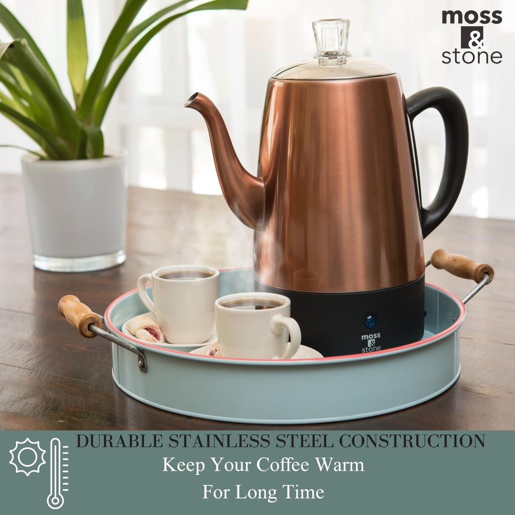 10 Cup Copper Electric Percolator Coffee Pot G903