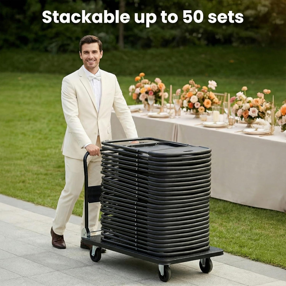 Black Plastic Folding Chairs 10 Pack L6587