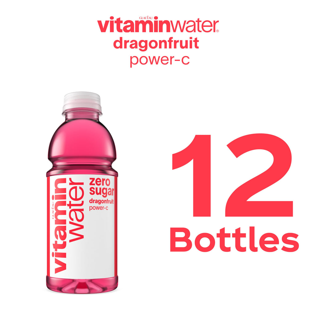 Dragonfruit Flavored Electrolyte Enhanced Bottled Water with Vitamin b5, b6, b12, 20 Fl Oz, 12 Pack S9554