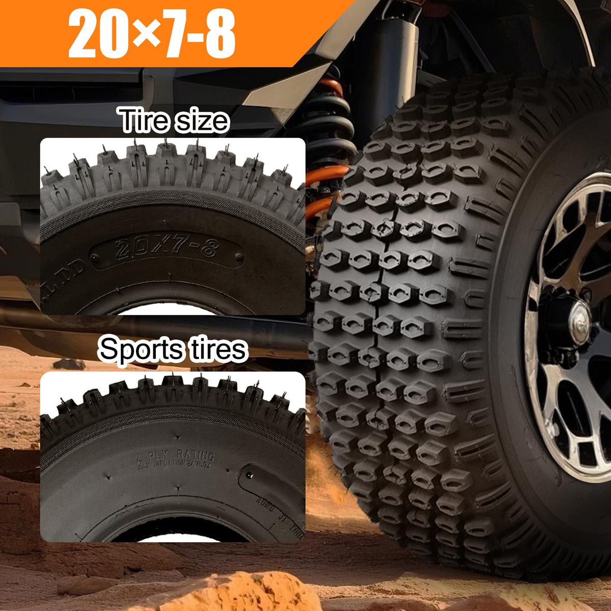 20x7-8 All Terrain ATV Tires Set of 2 H989