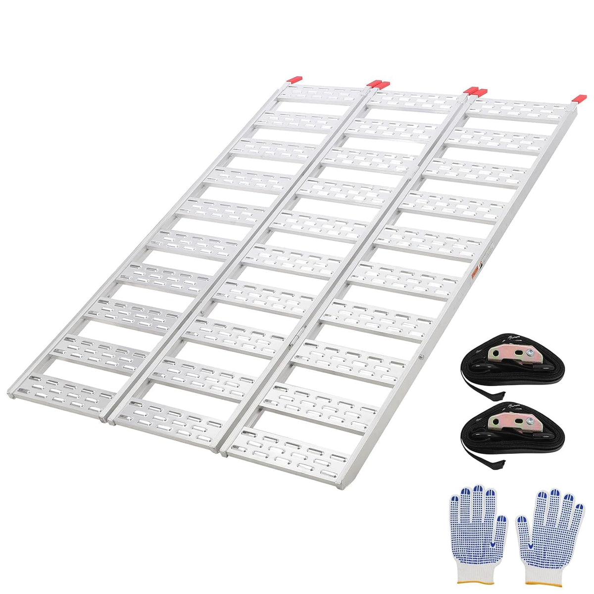 Aluminum Tri-Fold Ramp with Treads 76"x50" W141988
