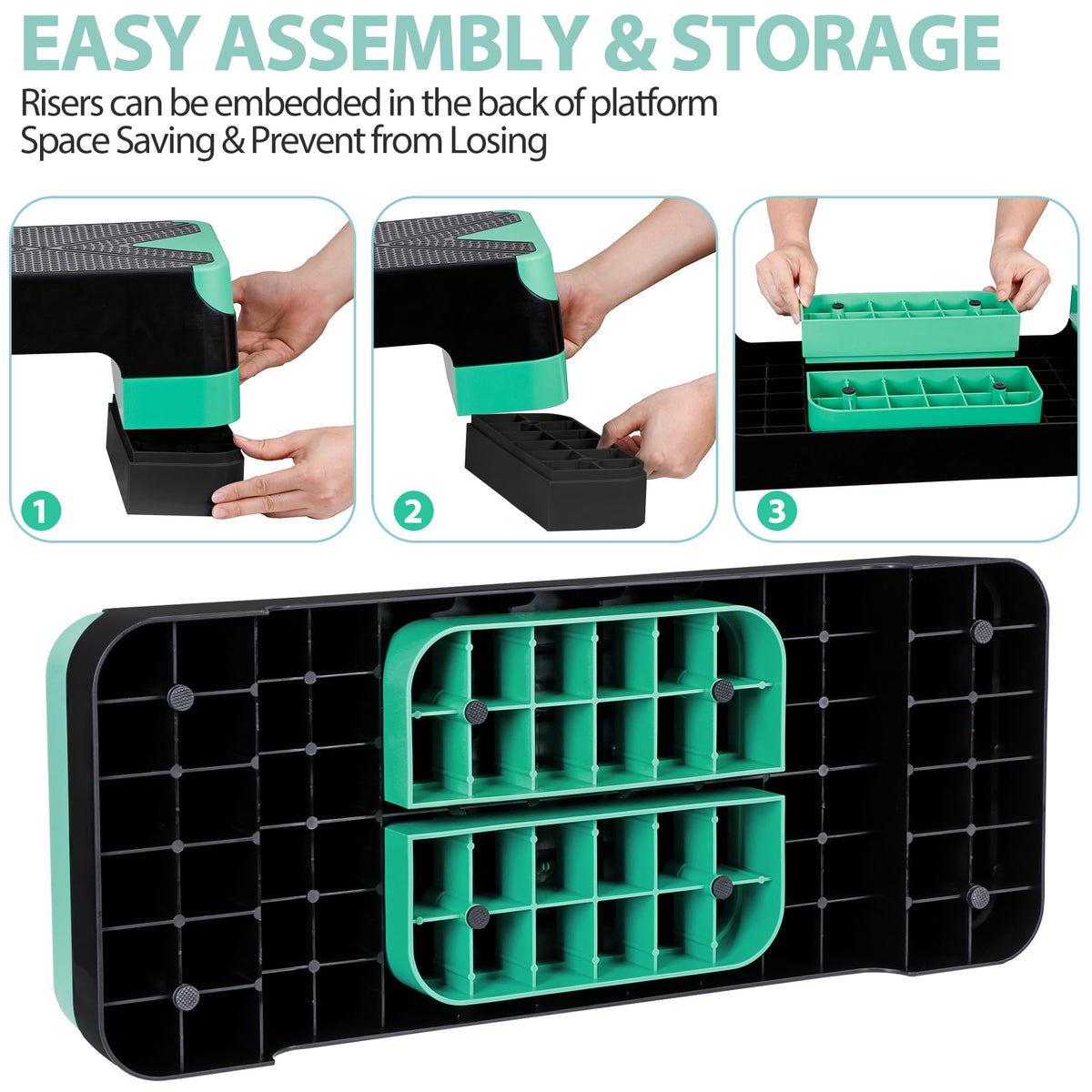 27 Inch Adjustable Aerobic Exercise Step Platform A60941