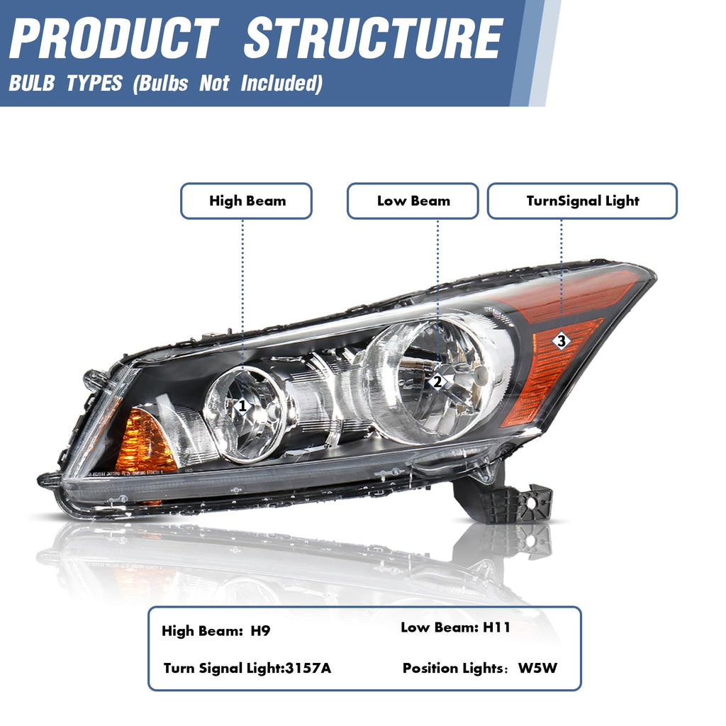 Headlights Assembly Replacement 4Dr V59676