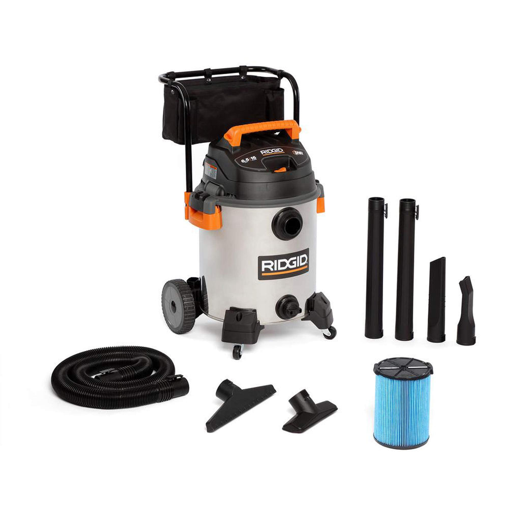 16 Gallon 6.5 Peak HP Stainless Steel Wet Dry Shop Vacuum F30091