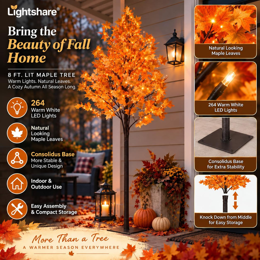 8FT Lighted Maple Tree A575747