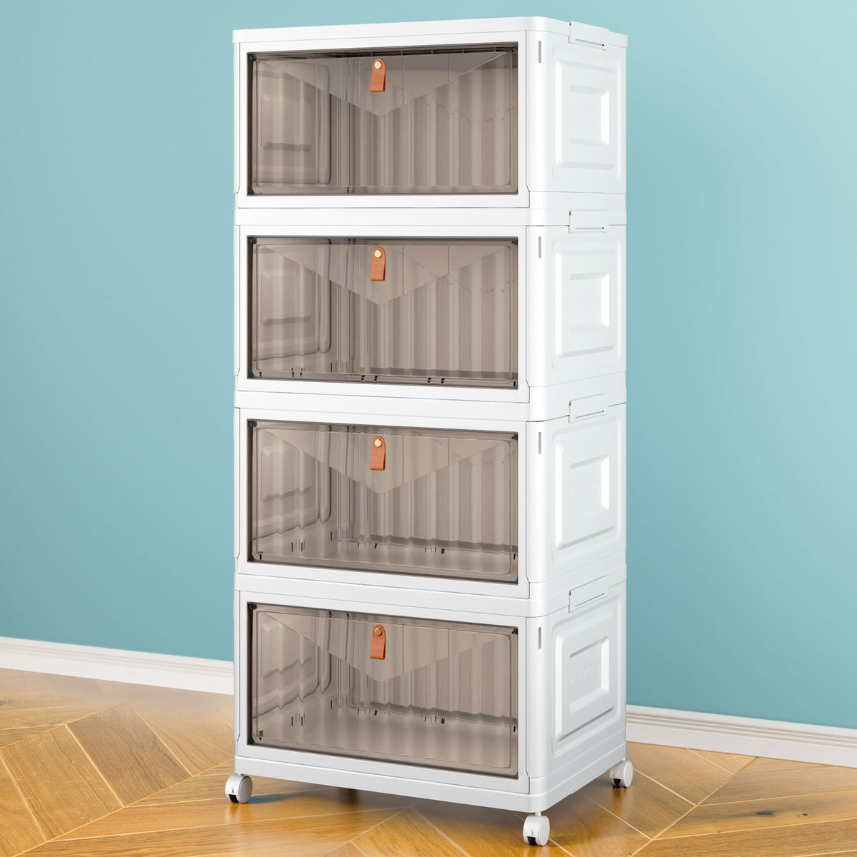 Closet Organizers and Storage with Wheels, 23QT White W68808