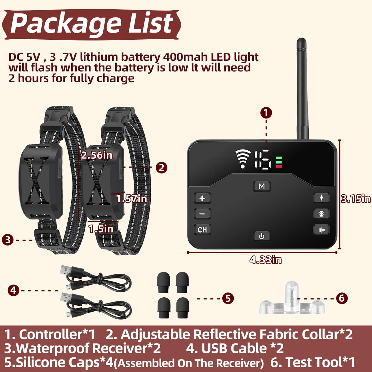 Wireless Electric Dog Fence System 2 Dogs D51295