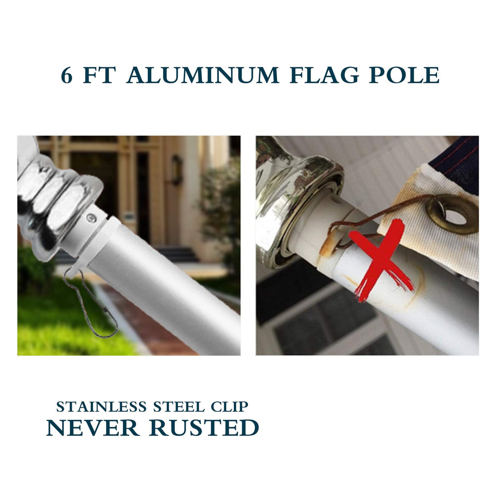 6FT Aluminum Spinning Flag Pole F487