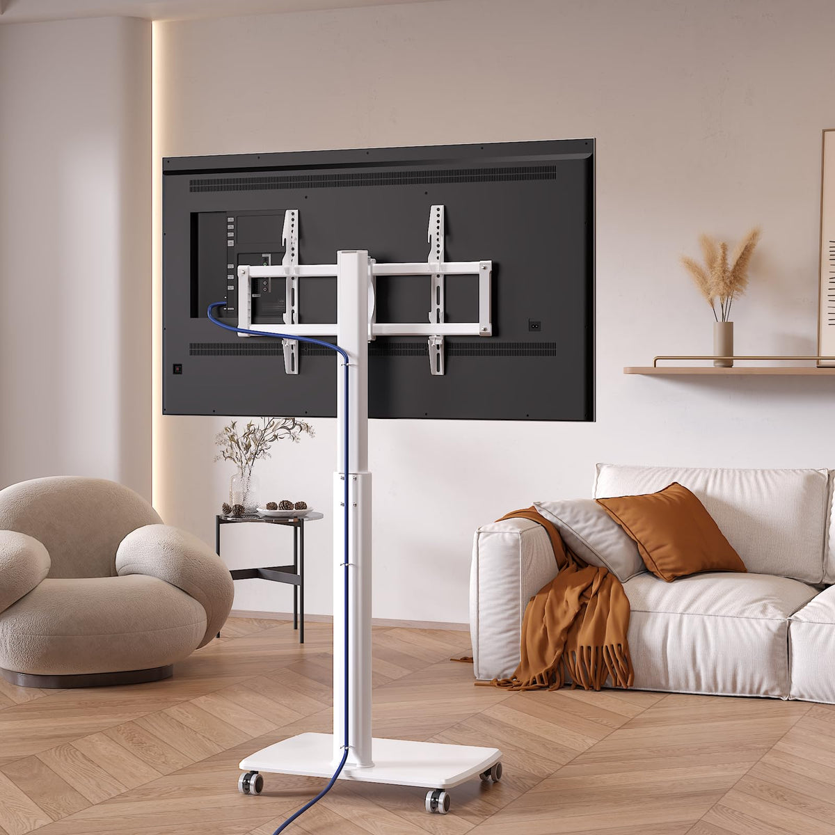 White Rolling TV Stand M733336