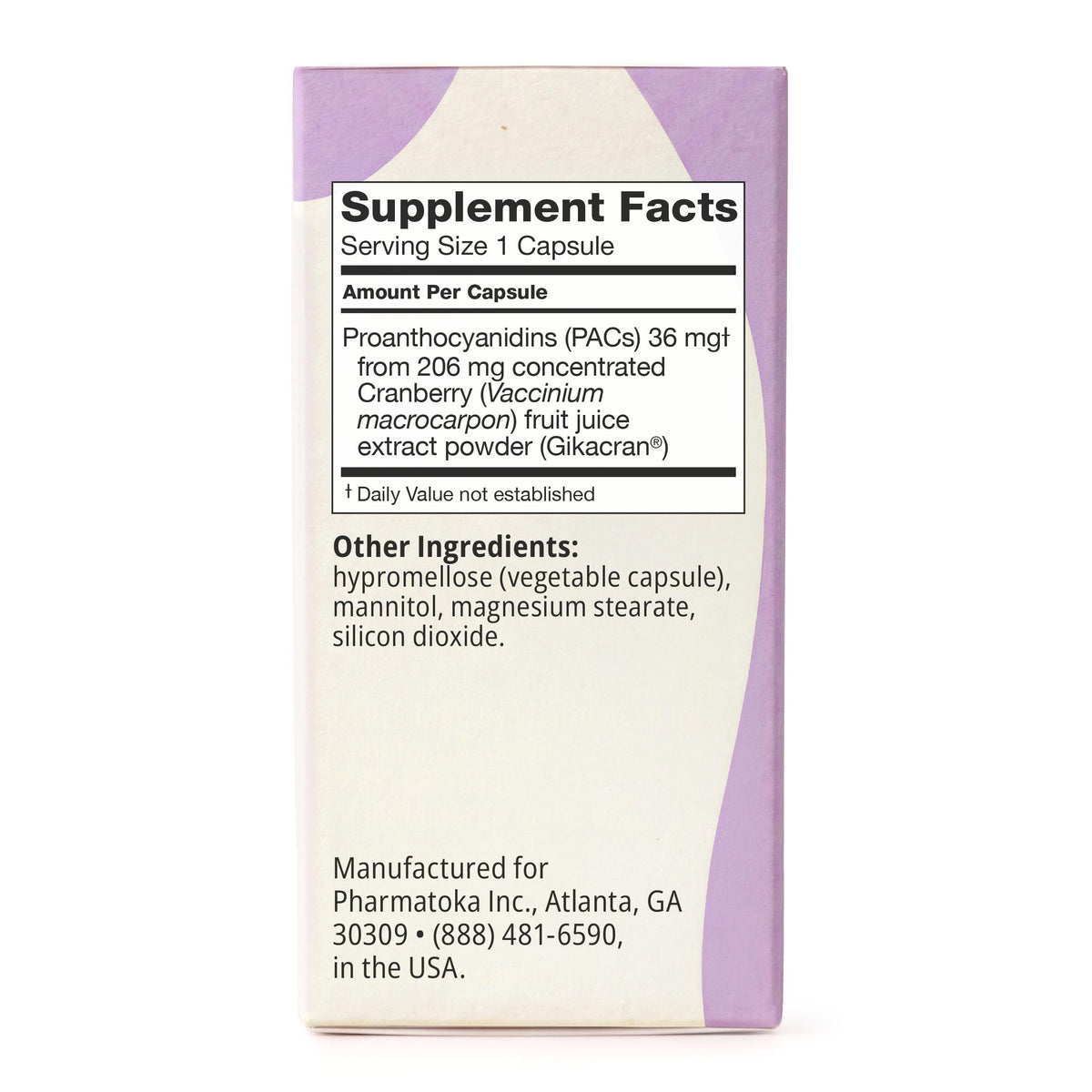 36mg Soluble Bioactive PACs Cranberry Extract 30ct W697
