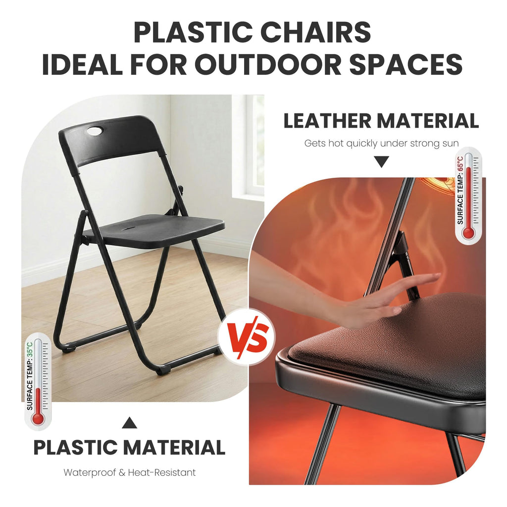 Black Plastic Folding Chairs 10 Pack L6587