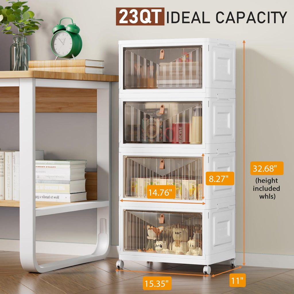 Closet Organizers and Storage with Wheels, 23QT White W68808