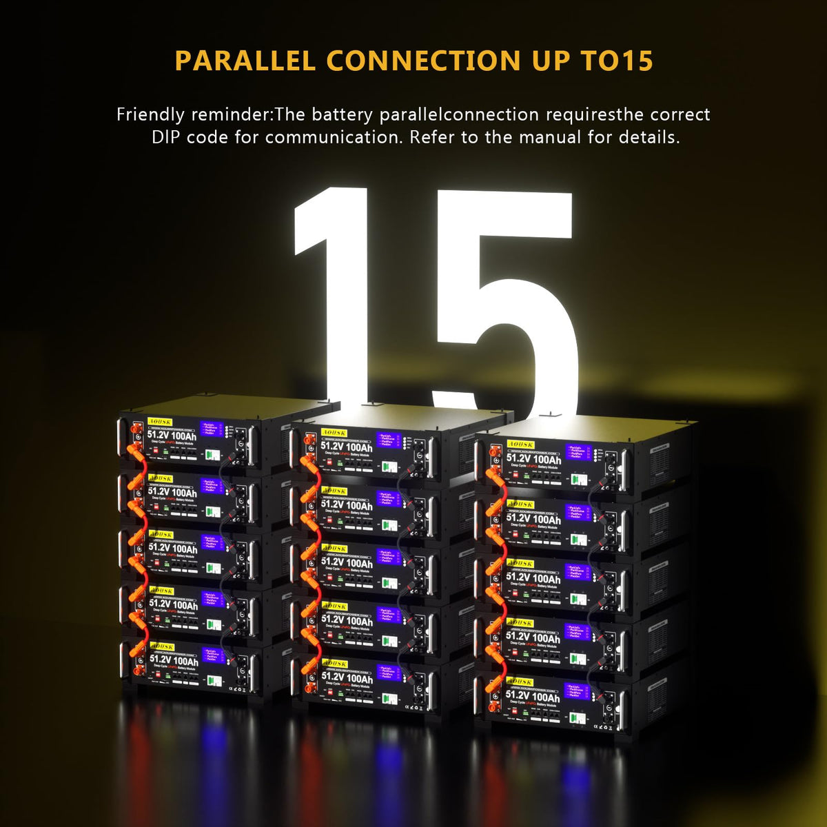48V 100Ah Lithium LiFePO4 Solar Battery with 100A BMS E496015