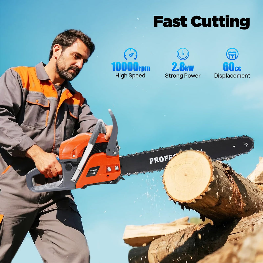 22 Inch 62cc 2-Stroke Gas Chainsaw A41111