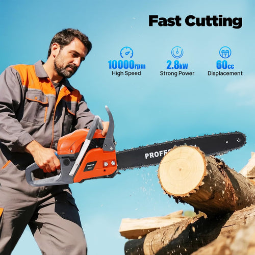 22 Inch 62cc 2-Stroke Gas Chainsaw A41111