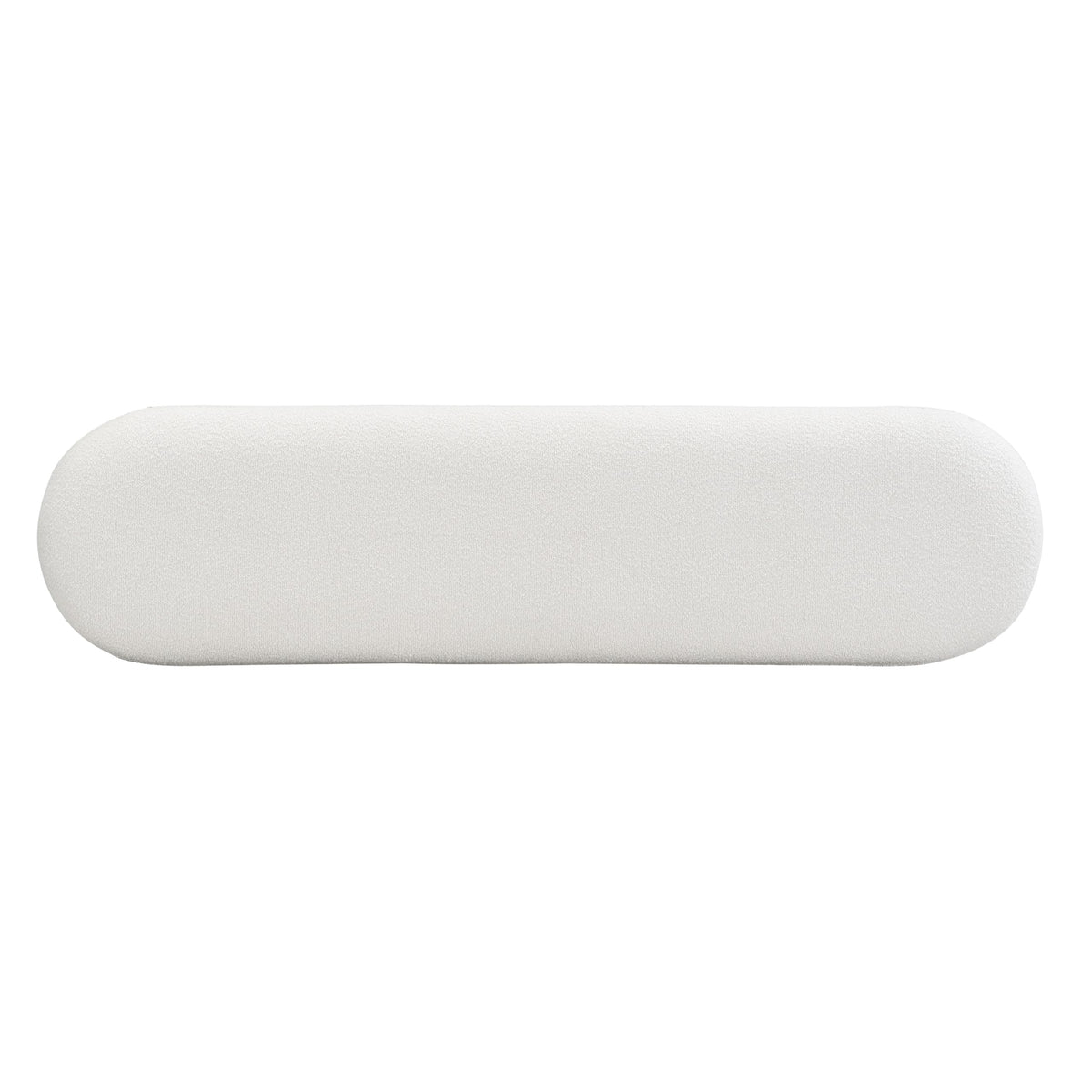 Beige Boucle Oval Dining Bench I111439
