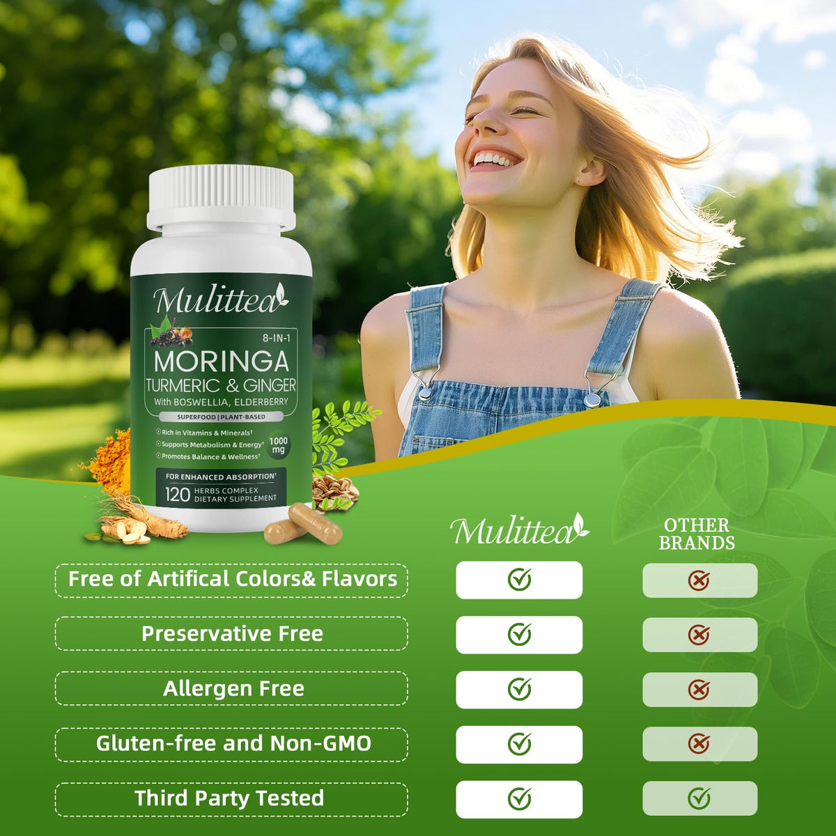 Moringa Capsules 1000mg with Ashwagandha & Turmeric X447909