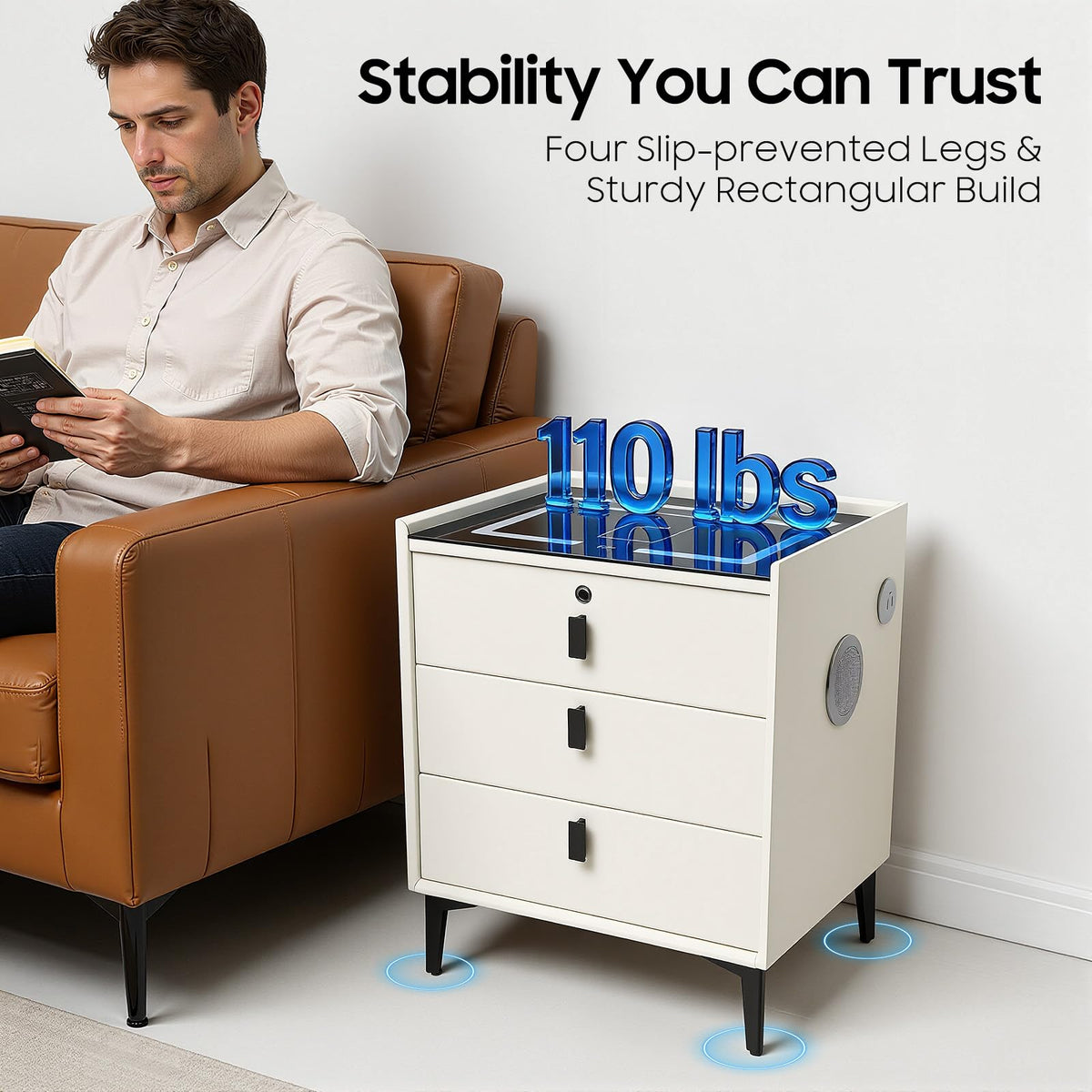 3 Drawers Nightstand V794
