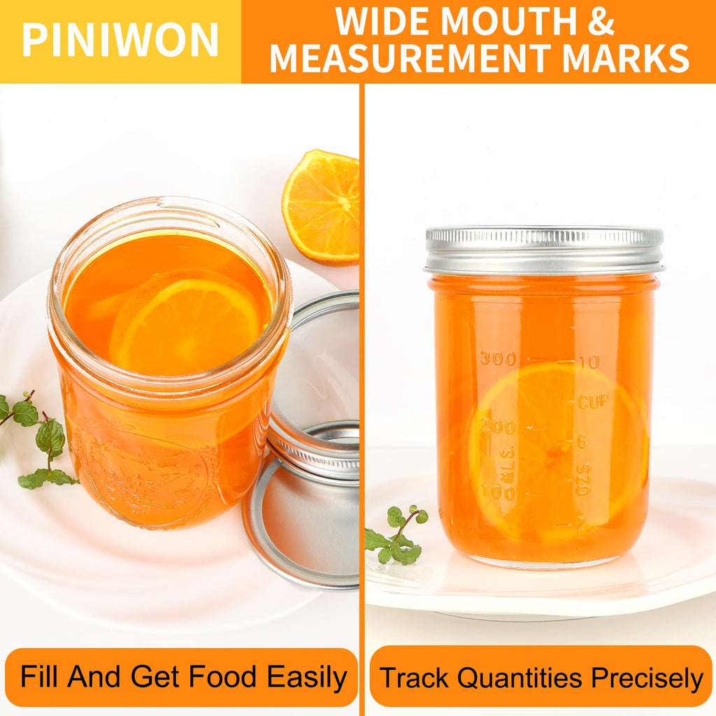 16 oz Wide Mouth Mason Jars 6 Pack Y29821