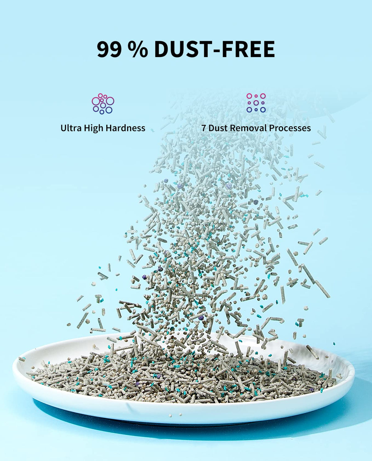 Mixed Cat Litter Fast Clumping Flushable Ultra Absorbent 7.9lb×2 Bags Y729