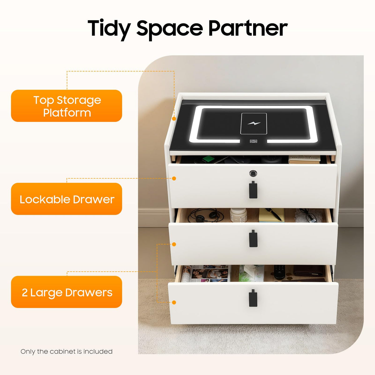 3 Drawers Nightstand V794