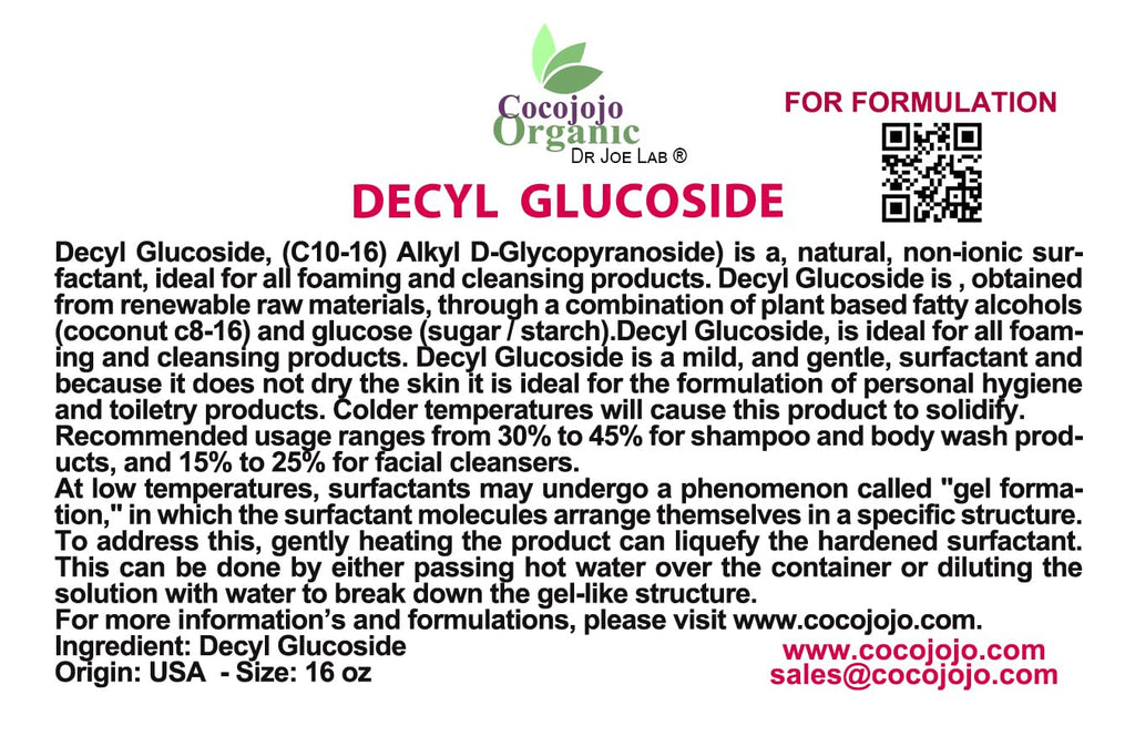 Decyl Glucoside Natural Surfactant 16 Oz N330813