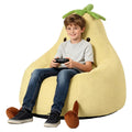 Yellow Faux Rabbit Fur Memory Foam Bean Bag Chair J459