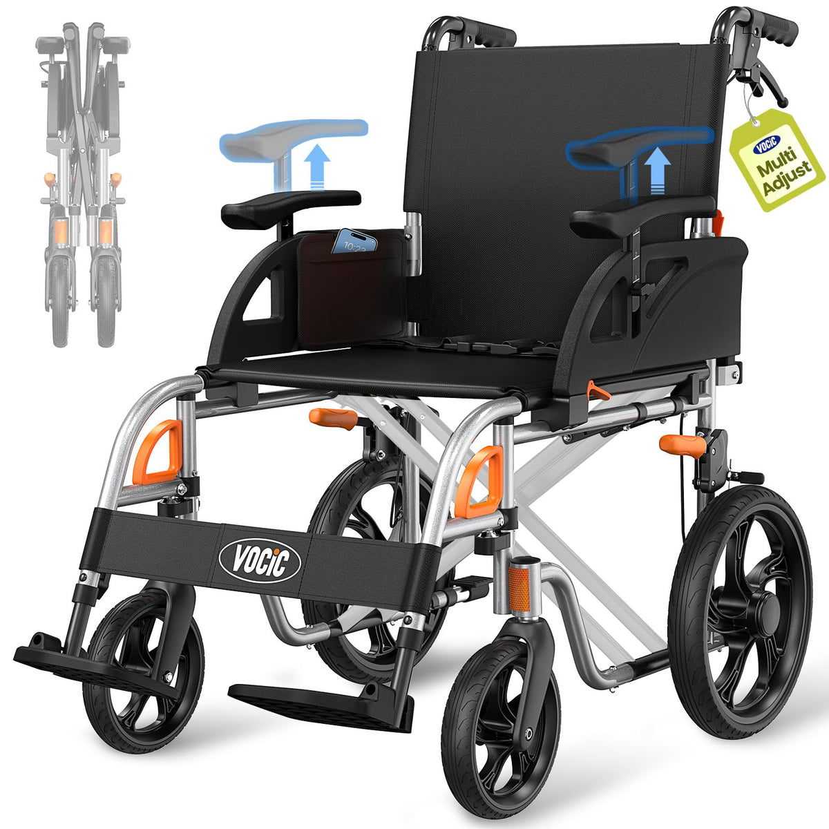 Lightweight Foldable Transport Wheelchair K9537