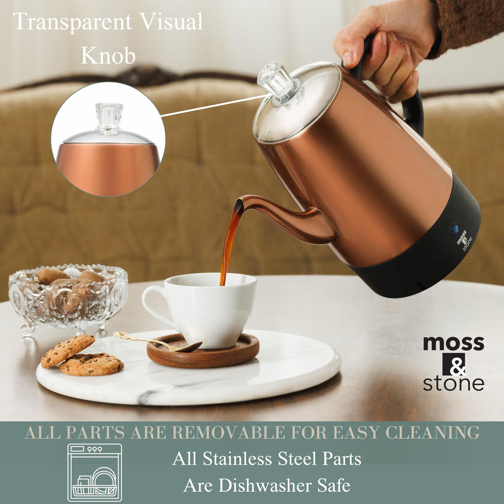 10 Cup Copper Electric Percolator Coffee Pot G903