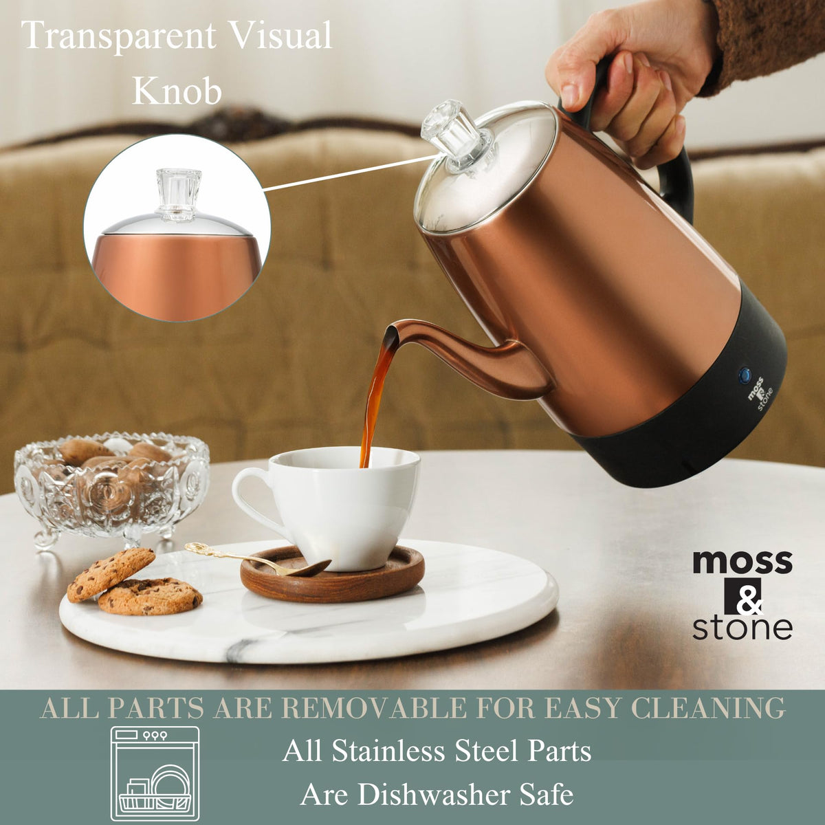 10 Cup Copper Electric Percolator Coffee Pot G903