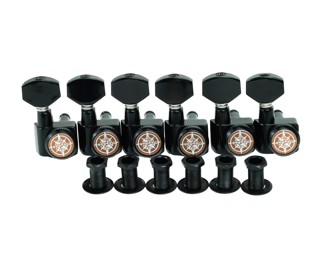 6 In-line Locking Guitar Tuners Black C88565