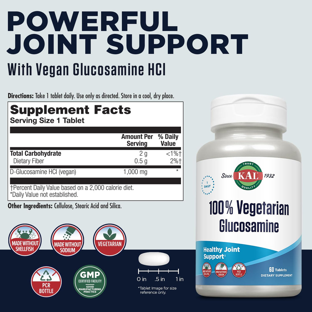 Vegetarian Glucosamine 1000 mg Joint Health Supplement 60 Tablets S59630