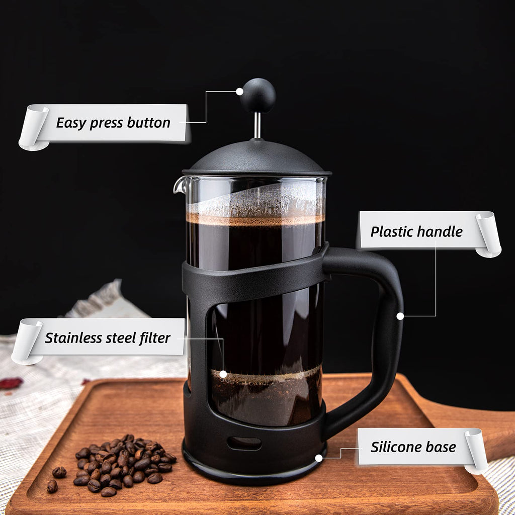 Mini French Press Coffee Maker, 1 Cup, 12oz, Stainless Steel Filter R8303