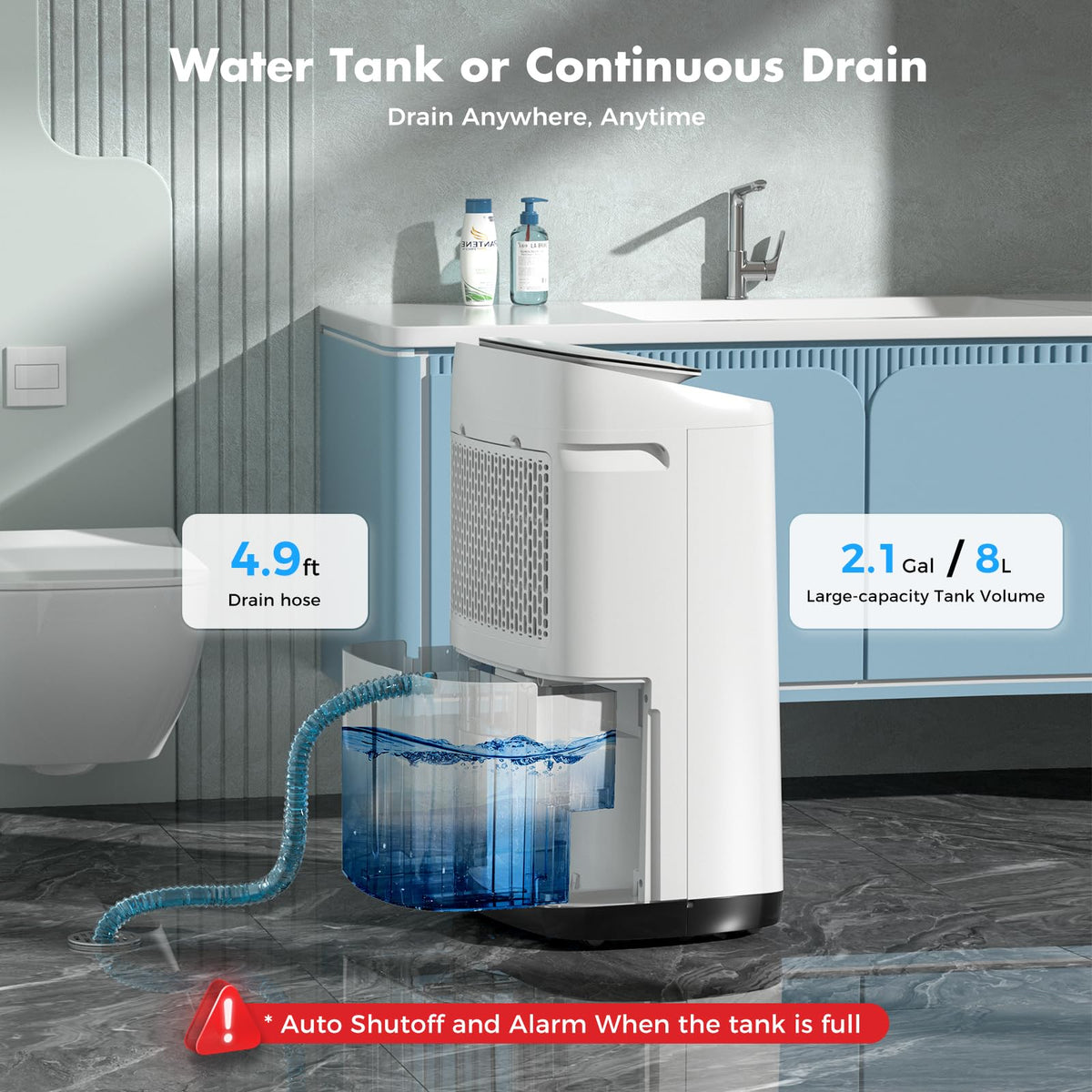 80 Pint Dehumidifier with Drain Hose M7356