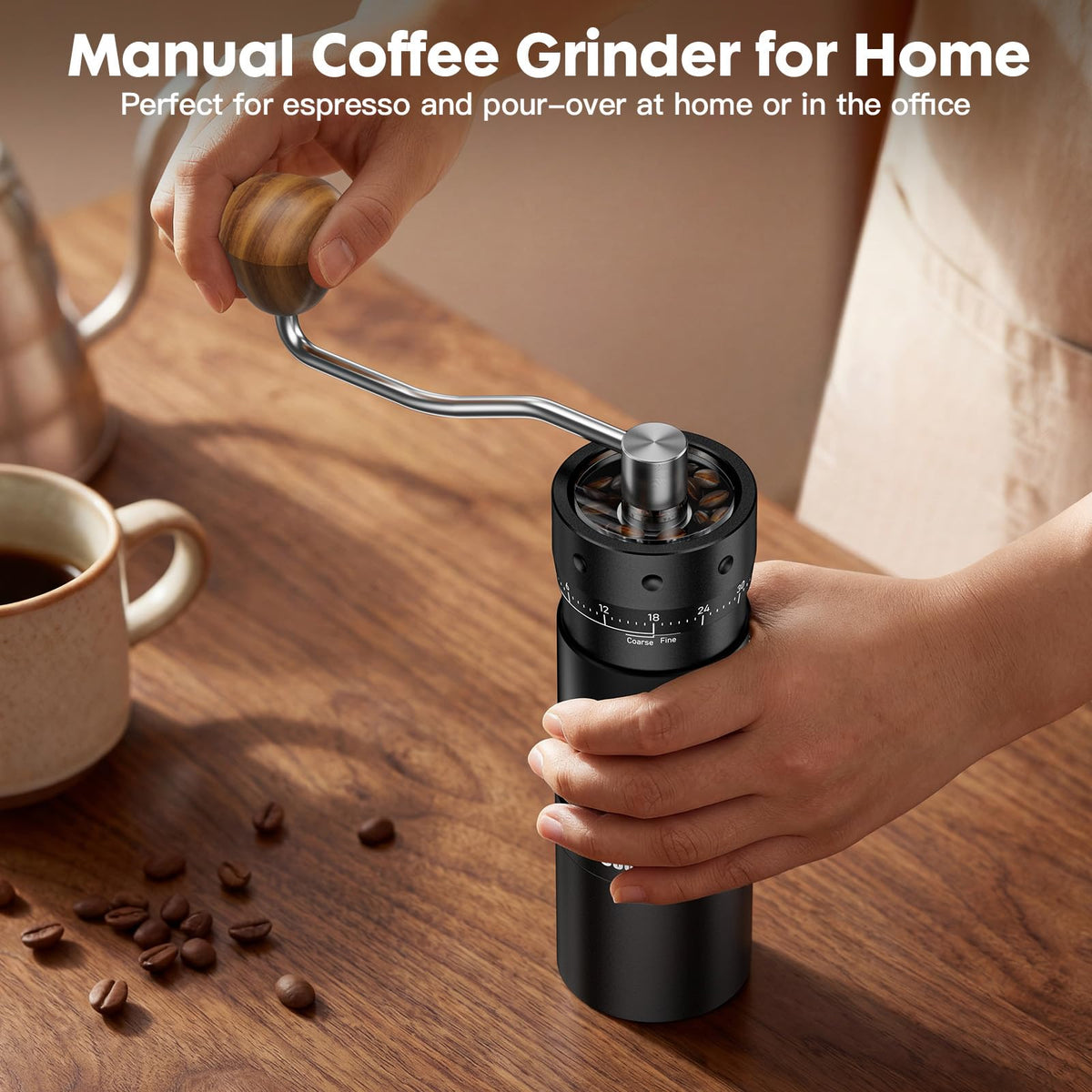 Manual Coffee Grinder 25g Capacity Aluminum Body V82699