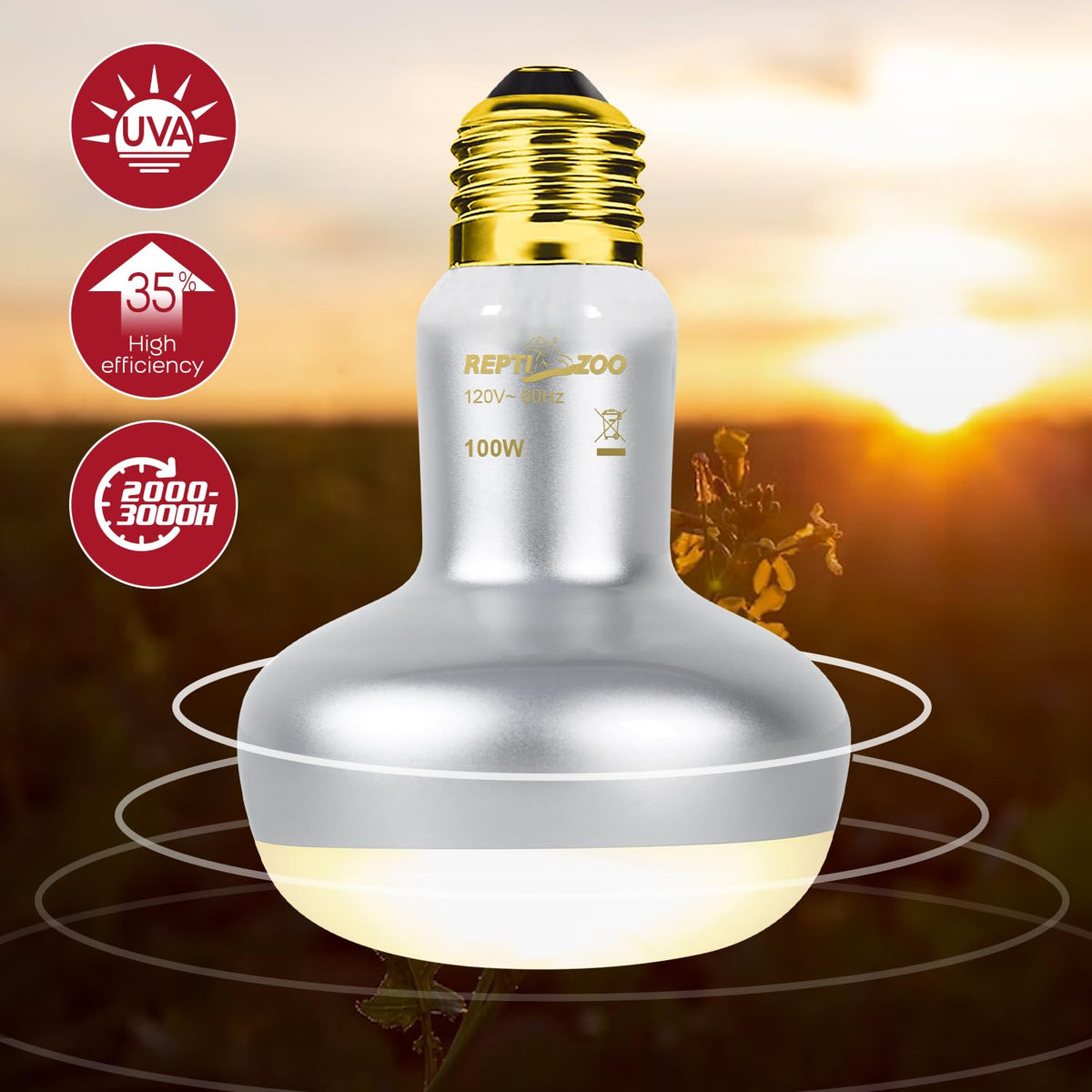 100W Basking Spot Light & 26W UVA UVB Bulb Combo Pack P793343