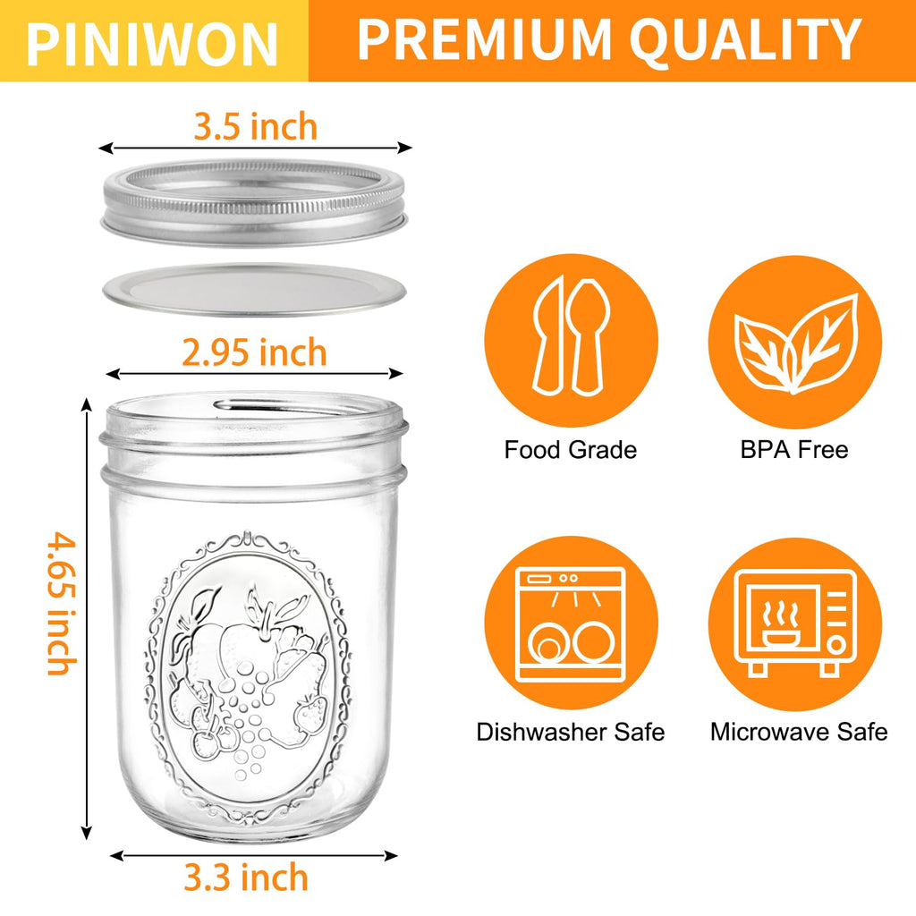 16 oz Wide Mouth Mason Jars 6 Pack Y29821