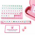 Pink Mini Travel Mahjong Tile Set with Racks and Bag M304