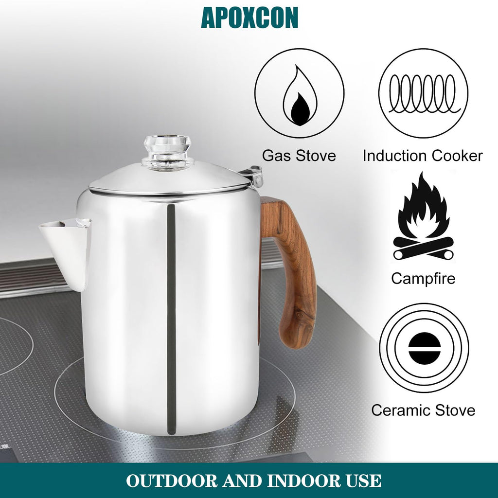 Coffee Percolator Pot Stainless Steel 8 Cup J2316