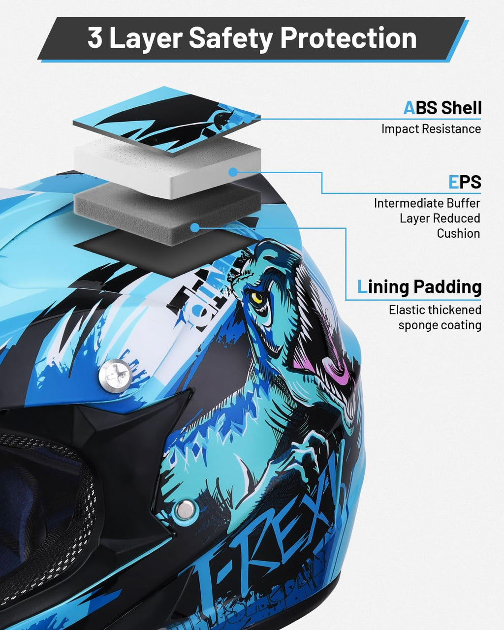 Youth DOT Approved Full Face Motocross Helmet U51555