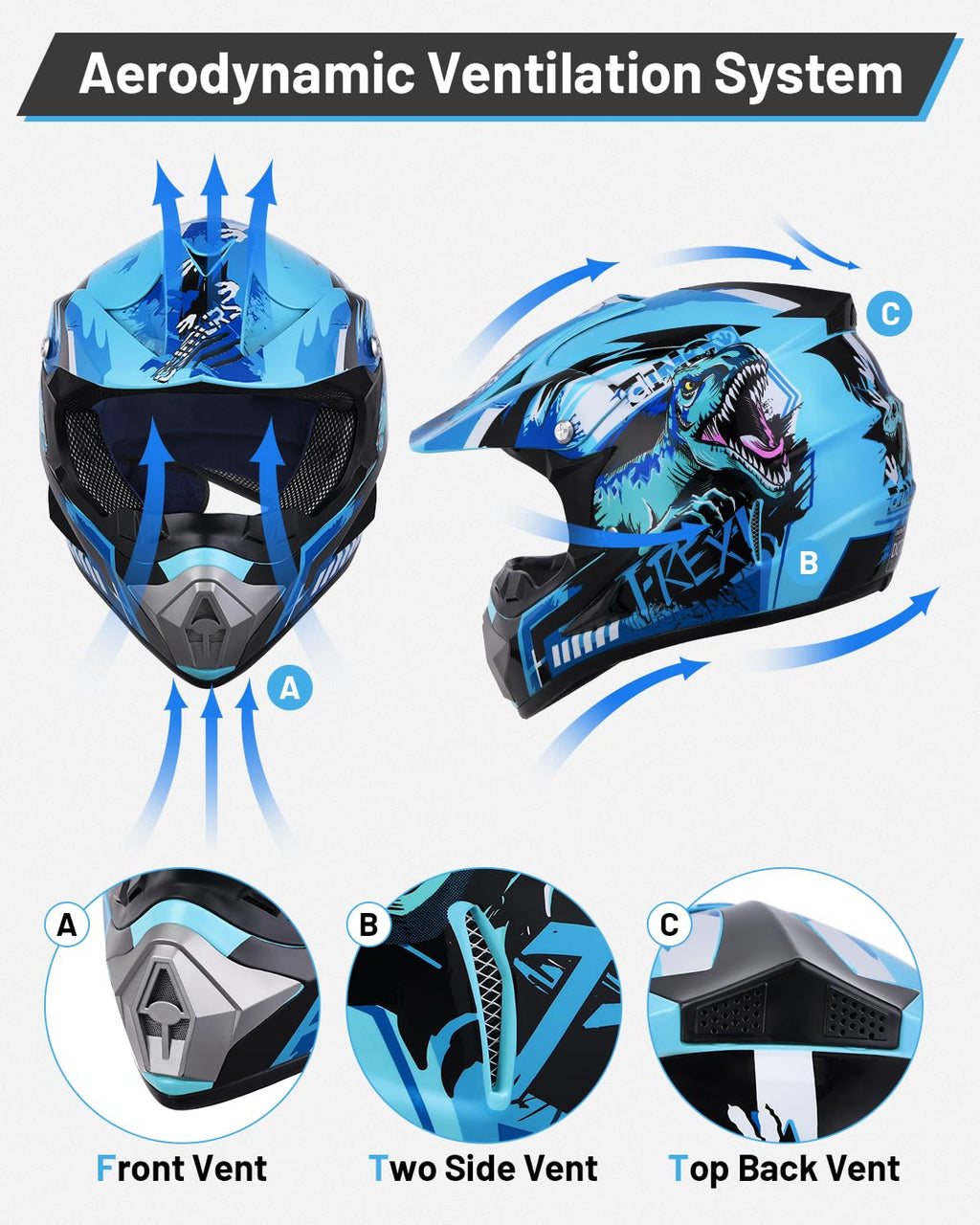 Youth DOT Approved Full Face Motocross Helmet U51555