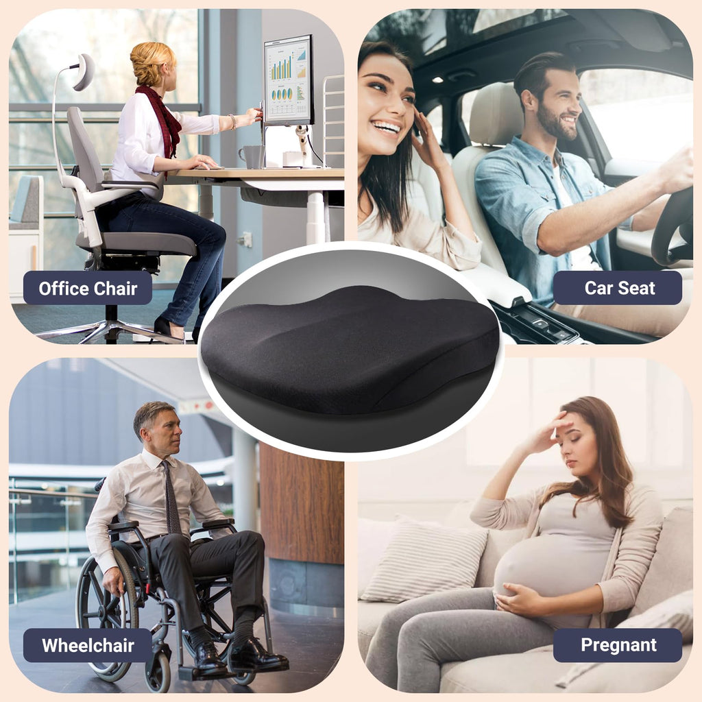 Black Memory Foam Car Seat Cushion C980