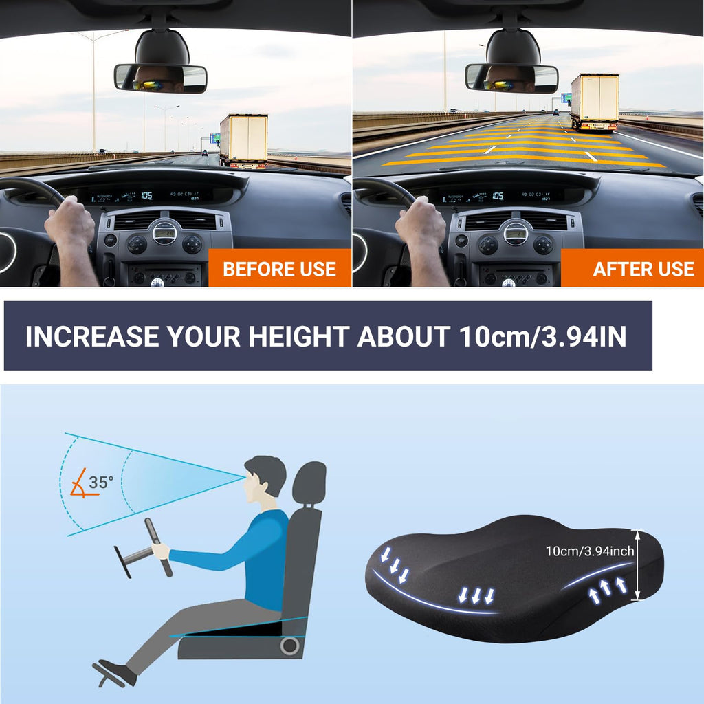 Black Memory Foam Car Seat Cushion C980