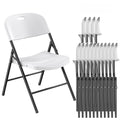 Heavy Duty Plastic Folding Chair with Steel Frame, White, 16 Pack T133
