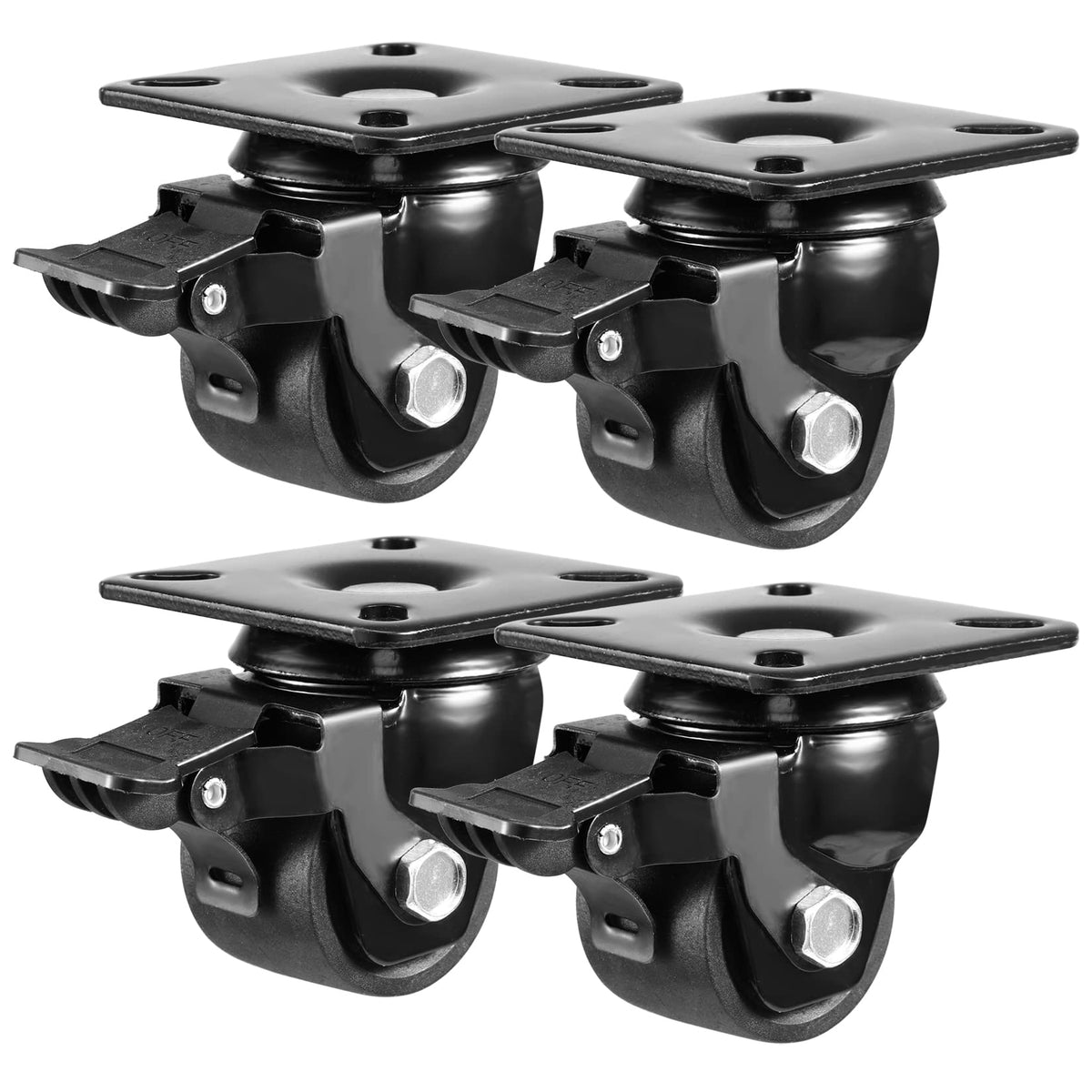 2-inch Swivel Caster Wheels Set of 4 with Brake M66000