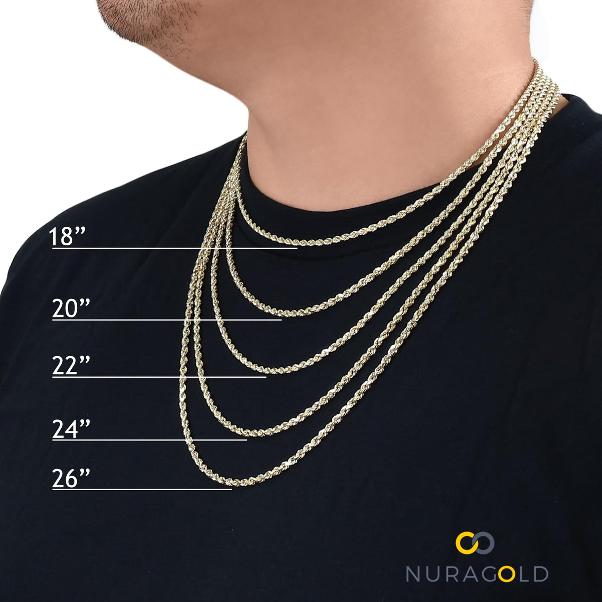 10k Yellow Gold Cuban Link Chain Necklace X34706